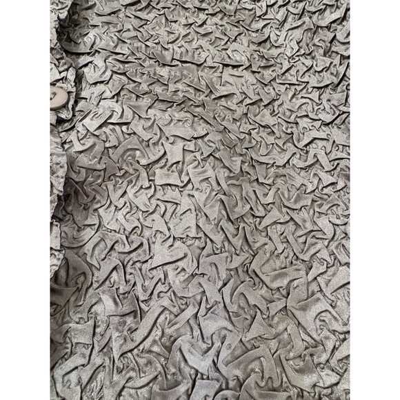 Reversible Vintage 90s Crinkle Jacket Women XLarge Black Green Coat Button Retro - Picture 11 of 12